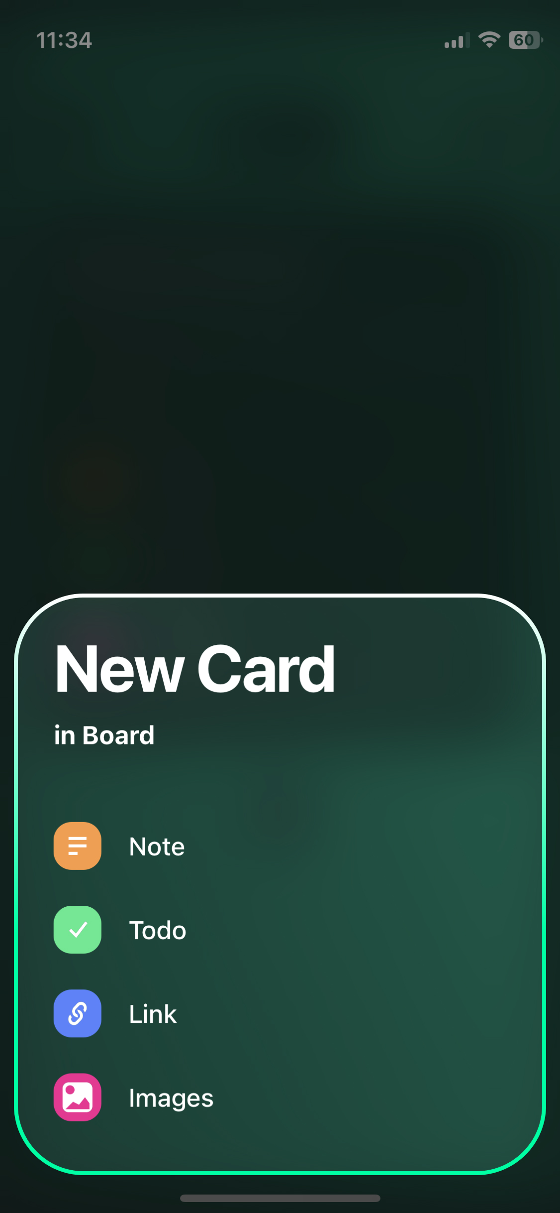 Select the Card type you want to add