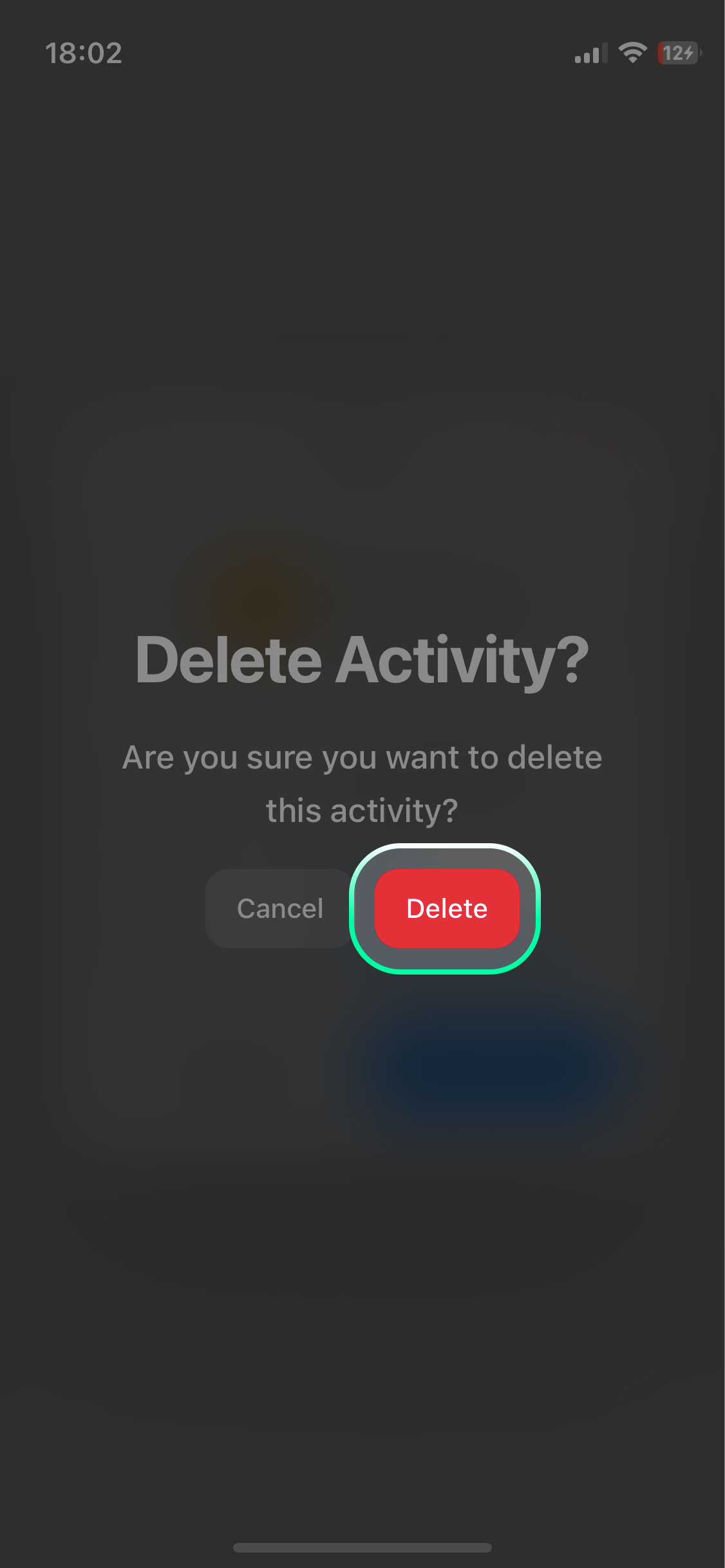 Confirm by tapping **Delete**